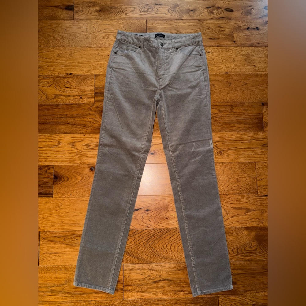Talbots Gray Corduroy High Waist Straight Leg Corduroy Pants Jeans Size 2